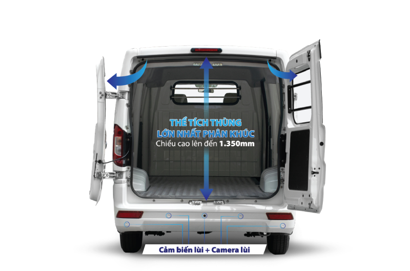 Van Missu V65 có chiều dài thùng lớn nhất phân khúc